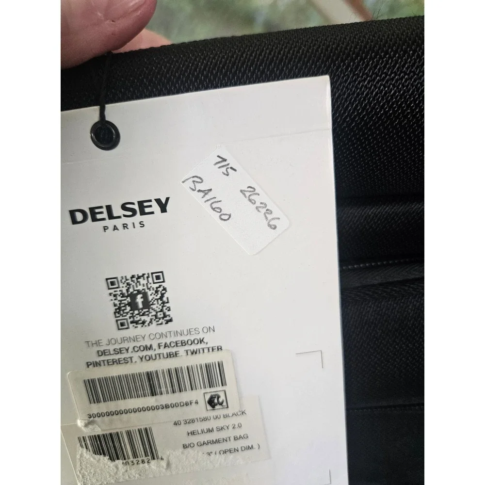 DELSEY Paris Helium Sky 2.0 B/O‎ Garment Bag Black Carry-On Luggage 42